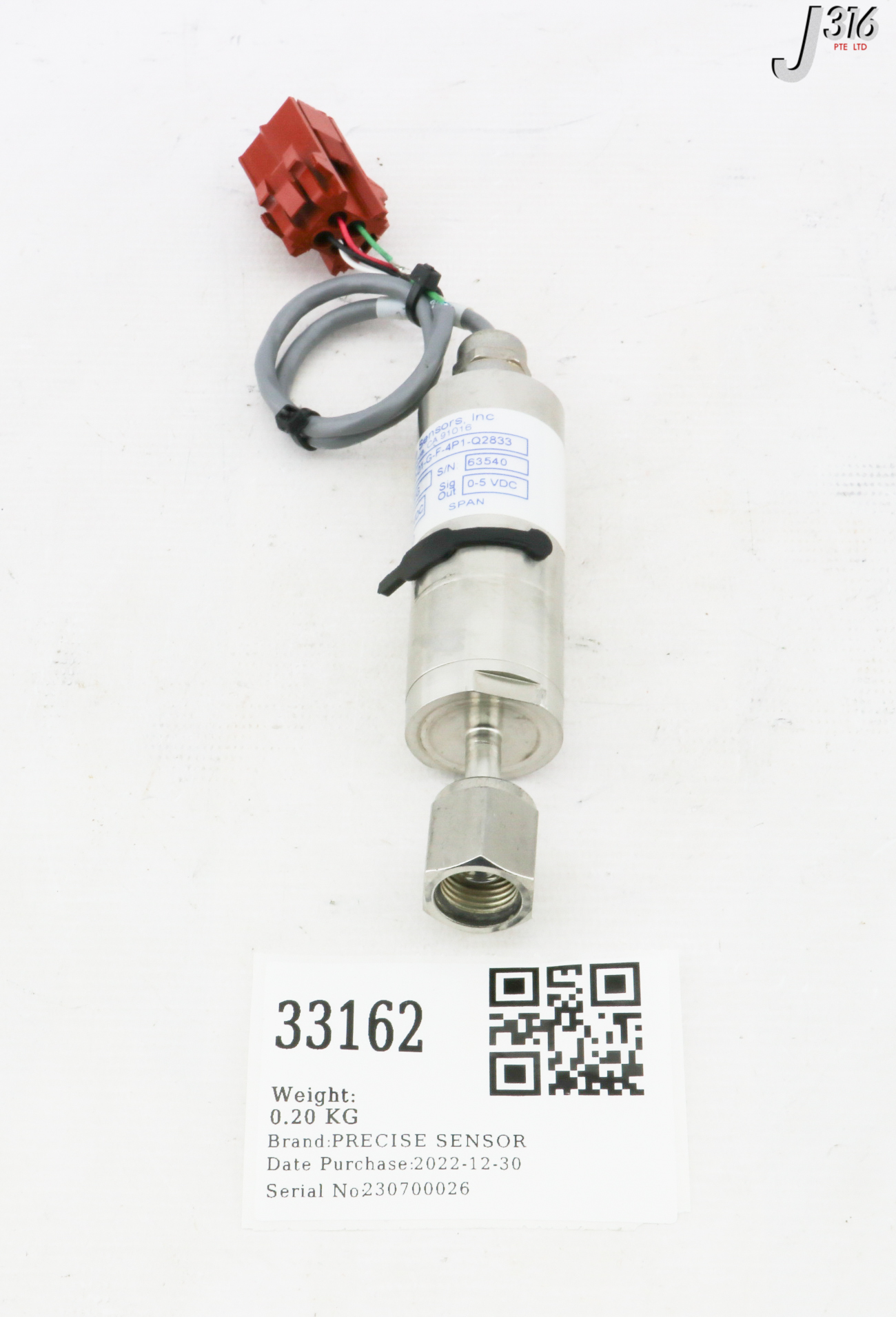 【ユウ】 33162 PRECISE SNSR TRANSD PRESS, 0-30PSIG, 12-30VDC 3124-30-01-G-F